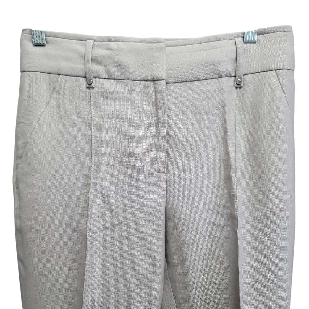 Belstaff Slim Tapered Light Grey Cuffed Womens Trousers Silk Blend - 38 EU